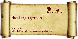 Matity Agaton névjegykártya